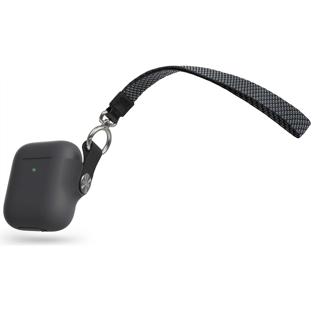 Чехол Moshi Pebbo для AirPods (1st and 2nd Gen). Материал силикон. Цвет: черный.